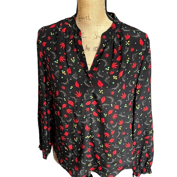 EUC Zadig & Voltaire Tender Print Long Sleeve Silk Blouse Size XS - Picture 2 of 14